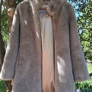 Calvin Klein Women's Faux Fur Coat - Light Brown